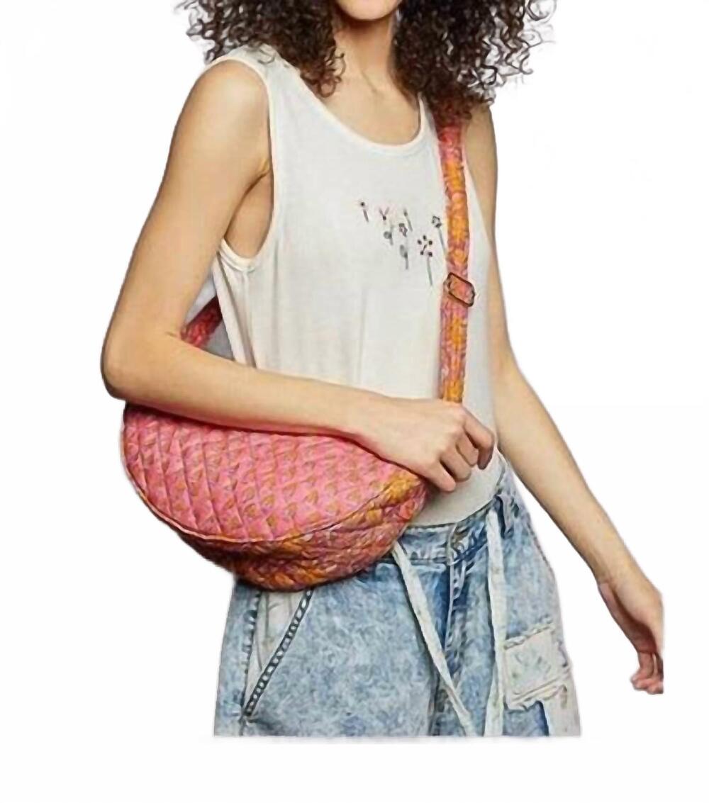 NEW POL women's meadow quilted crossbody bag in pink